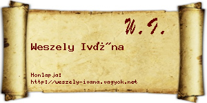 Weszely Ivána névjegykártya